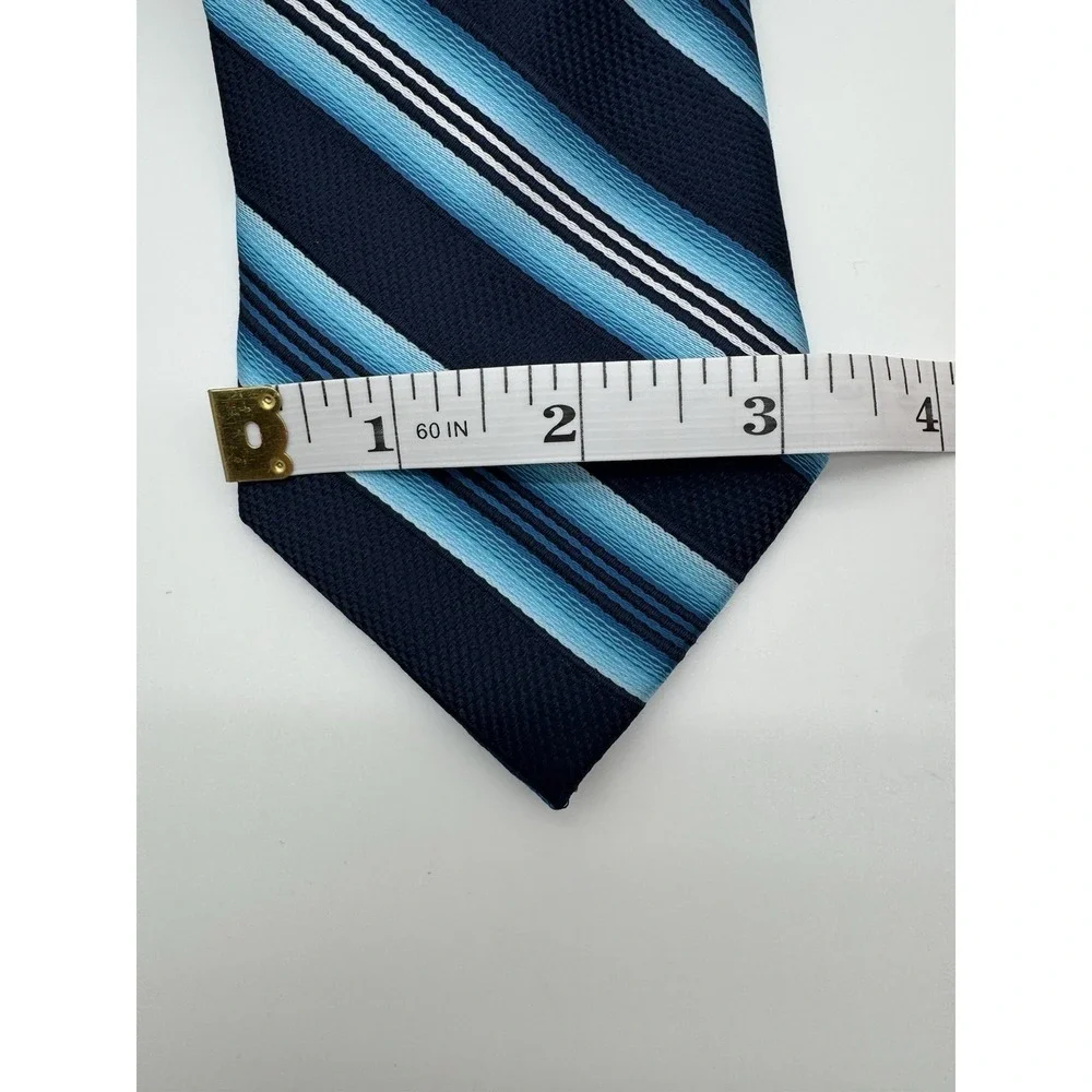 Pierre Cardin Men's Tie Blue Navy Striped Classic Polyester‎ Necktie Business
